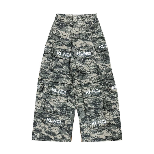 KLNCI GREY MULTI-POCKET CARGOS